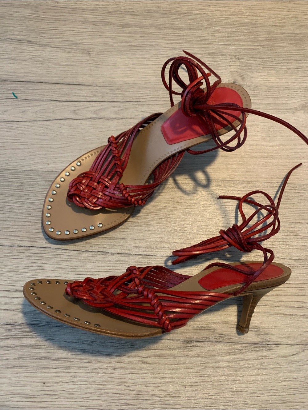 Philosophy DI Alberta Ferretti Red strappy Heeled Sandals size 6.5